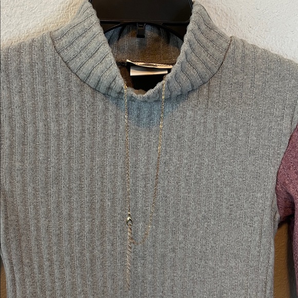 Rare Editions Ribbed Mockneck Colorblock Dress + Necklace Size 10 NWT - Picture 2 of 6